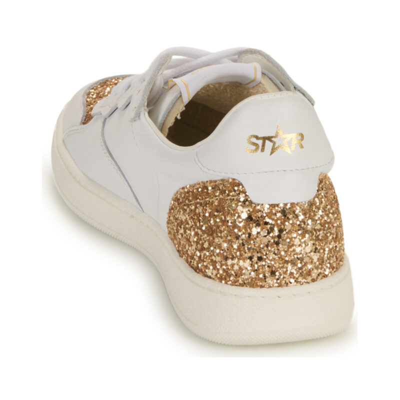 Myma 7616MY00-CUIR-BLANC-GLIT-PLATINE Wei&szlig; Sneaker niedrig Damen - 5