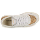 Myma 7616MY00-CUIR-BLANC-GLIT-PLATINE Wei&szlig; Sneaker niedrig Damen - 6