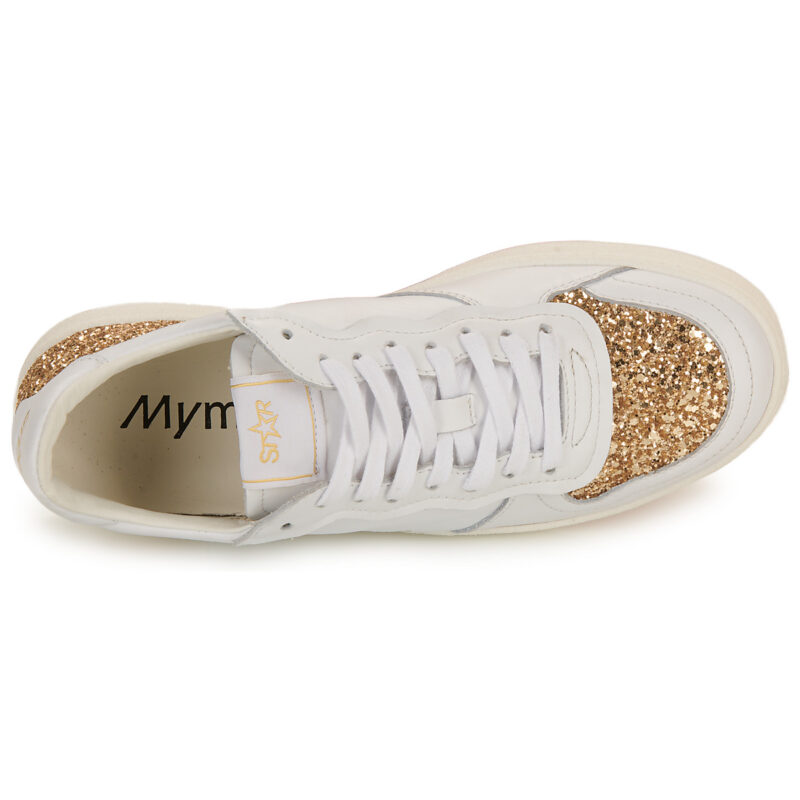 Myma 7616MY00-CUIR-BLANC-GLIT-PLATINE Wei&szlig; Sneaker niedrig Damen - 6