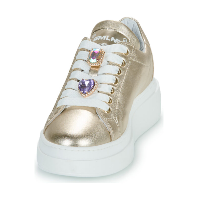 Meline LO100-ACC-P9608 Goldene Damen-Sneaker - Gr&ouml;&szlig;e 3
