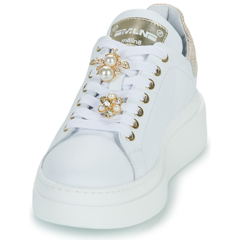 Meline LO247-ACC-P9096 Zapatillas bajas blancas para mujer - 3