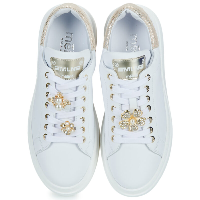Meline LO247-ACC-P9096 Zapatillas bajas blancas para mujer - 6