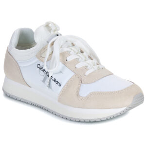 Calvin Klein Jeans  RUNNER SOCK LACEUP NY-LTH W  Bianco -  Sneakers basse Donna