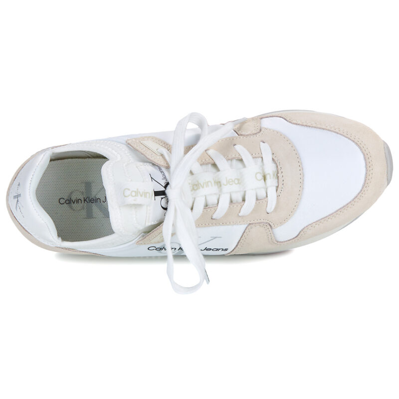 Calvin Klein Jeans RUNNER SOCK LACEUP NY-LTH W Bianco Sneakers basse Donna - 6