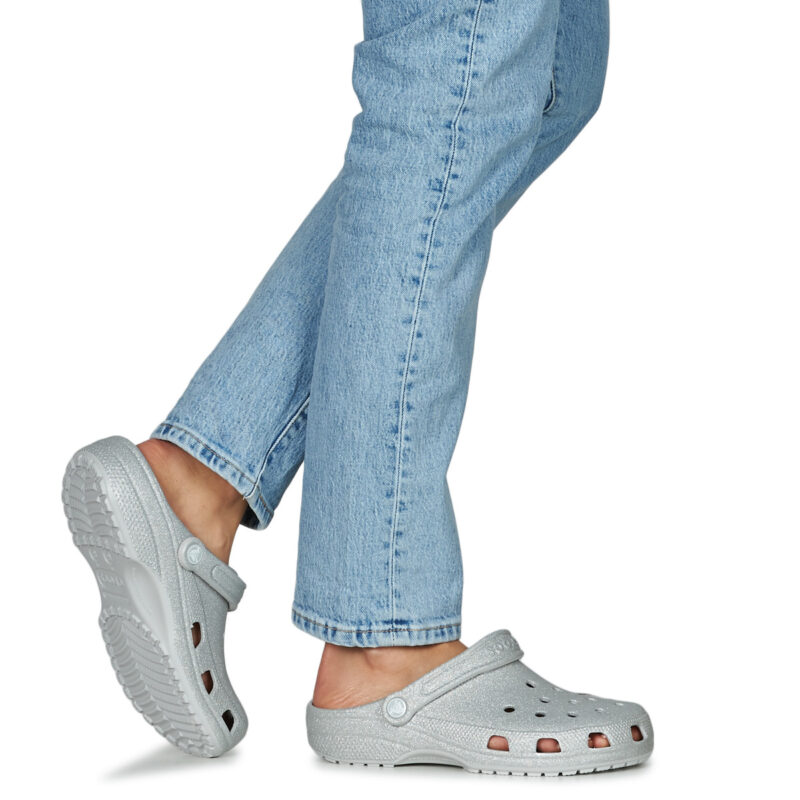Crocs  Classic Glitter Clog  Argento -  Zoccoli Donna - 8