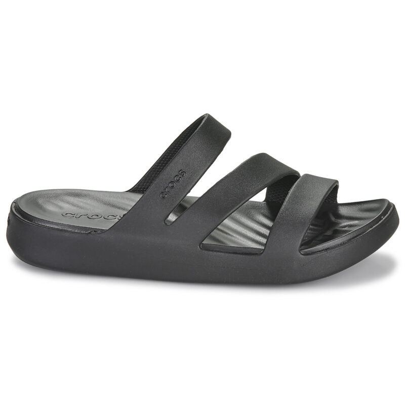 Pantuflas Crocs Getaway con tiras negras para mujer - 2