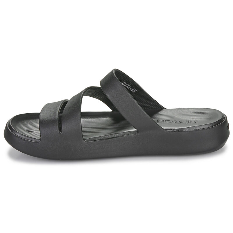 Pantuflas Crocs Getaway con tiras negras para mujer - 4