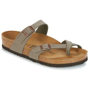BIRKENSTOCK Mayari Birko-flor / Nubuck / Stone / Regular Grigio Ciabatta Donna