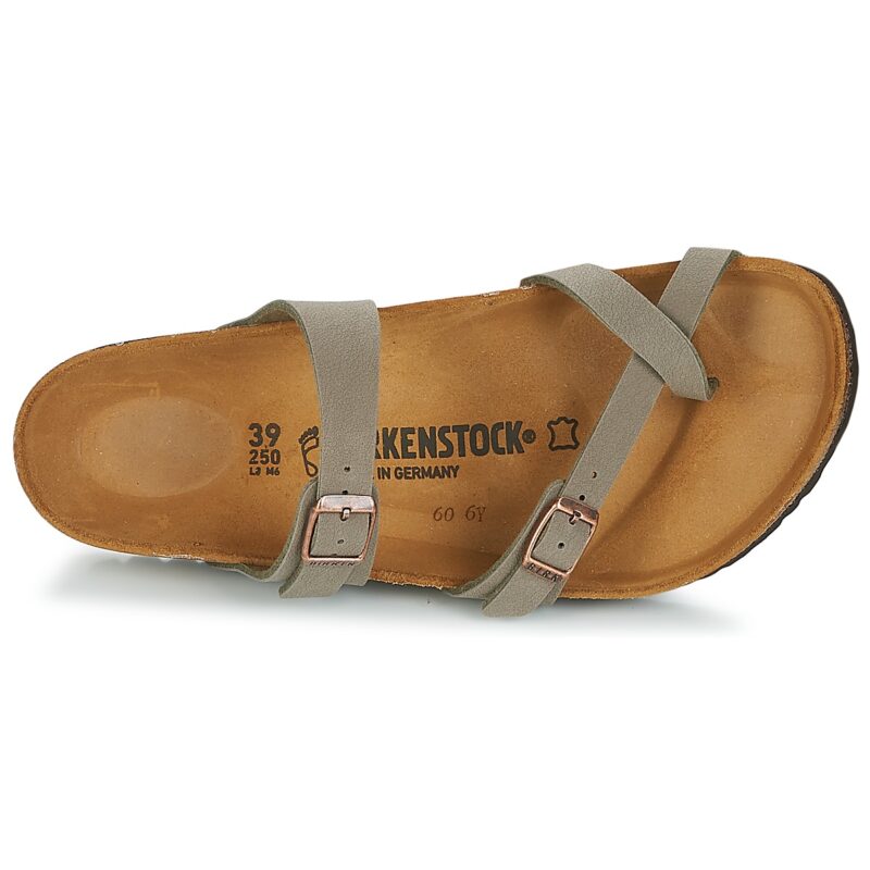 BIRKENSTOCK Mayari Birko-flor / Nubuck / Stone / Regular Grigio Ciabatta Donna - 6