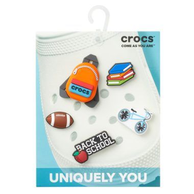 "Set di accessori per scarpe da uomo Crocs JIBBITZ BACK TO SCHOOL 5 PACK, multicolore, ideale per personalizzare e decorare le tue scarpe Crocs. Aggiungi un tocco di stile e originalità con questi accessori colorati, perfetti per il rientro a scuola. Scopri la qualità e la versatilità dei JIBBITZ per esprimere la tua personalità."