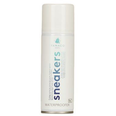 Aerosol sneakers waterproof 200ml Famaco in bianco, accessorio indispensabile per la cura delle scarpe uomo. Protezione efficace contro acqua e macchie, ideale per mantenere i tuoi sneakers in condizioni ottimali. Famaco AEROSOL SNEAKERS WATERPROOF è la scelta perfetta per chi cerca qualità e durata nel trattamento delle scarpe.