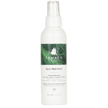 Flacone di protezione Famaco Eco Protect 150ml per scarpe uomo, colore bianco. Accessorio indispensabile per mantenere le tue scarpe sempre in perfette condizioni, resistente all'acqua e alle macchie. Perfetto per la cura e la manutenzione delle scarpe in pelle e tessuto, questo prodotto è ideale per chi cerca qualità e protezione. Acquista il Famaco Eco Protect per garantire longevità e freschezza alle tue calzature.