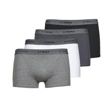 Boxer uomo Athena BASIC COTON X4 multicolore, realizzati in cotone morbido e traspirante, offrono massimo comfort e stile per l'uso quotidiano. Ideali per chi cerca lingerie maschile di alta qualità e design colorato. Acquista ora i boxer multicolori Athena per un look fresco e moderno.