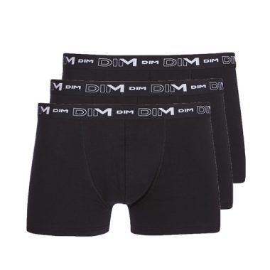 Boxer Uomo DIM COTON STRETCH X3 Nero, comodi e versatili, realizzati in cotone elasticizzato per una vestibilità ottimale. Ideali per l'uso quotidiano e perfetti come capo intimo maschile di alta qualità. Scopri il comfort e lo stile con i Boxer DIM perfetti per ogni occasione.