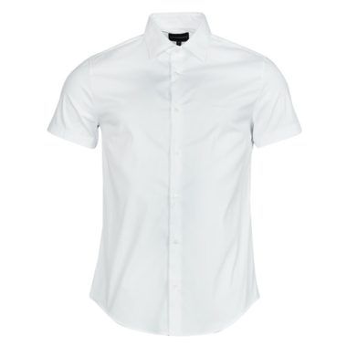 Camicia a maniche corte uomo Emporio Armani 8N1C91 in bianco, elegante e versatile, ideale per outfit estivi, disponibile per acquisto online.