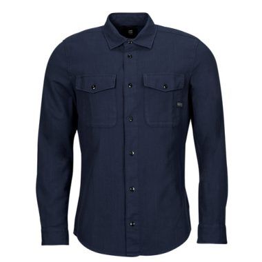 Camicia a maniche lunghe G-Star Raw Marine Slim Shirt LS per uomo, colore blu navy. Design elegante e moderno, realizzata in tessuto di alta qualità per un comfort ottimale. Perfetta per occasioni casual e versatili, ideale da abbinare a jeans o pantaloni eleganti. Aggiungi un tocco di stile al tuo guardaroba con questa camicia G-Star Raw.