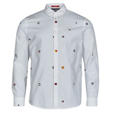 Camicia a maniche lunghe uomo Tommy Jeans  TJM CLSC FLAG CRITTER SHIRT  Bianco Tommy Jeans 8720644470763