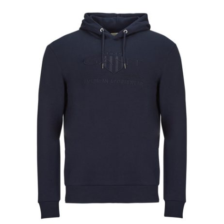 Gant REG TONAL SHIELD HOODIE Marine Felpa Uomo
