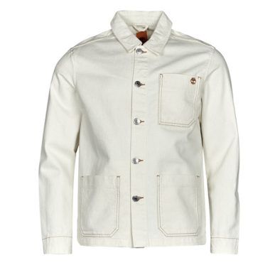 Giubbotto uomo Timberland Work For The Future Cotton Hemp Denim Chore Jacket bianco, ideale per un look casual e moderno. Realizzato in tela di cotone e canapa, questo giubbotto è resistente e comodo, perfetto per ogni stagione. Scegli la qualità Timberland per il tuo guardaroba con questo versatile giubbino bianco che si abbina facilmente a vari stili.