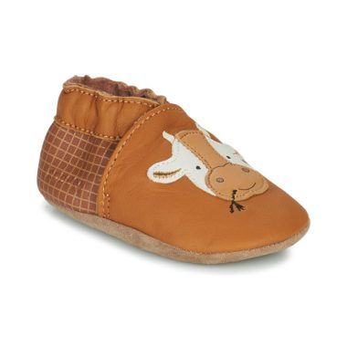 Pantofole Robeez per bambina ragazza modello FUNNY COW in marrone, perfette per la casa, con design originale e comfort eccezionale, ideali per i primi passi e abbinabili a diversi outfit. Acquista le migliori pantofole per bambine su Outlet Scarpe Online.
