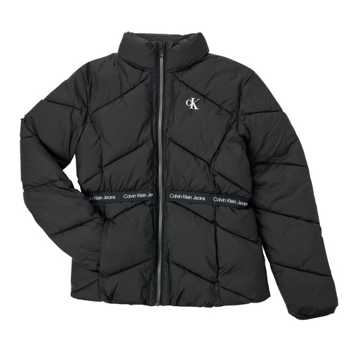 Calvin Klein Jeans Piumino ragazza LOGO TAPE LIGHT JACKET Nero