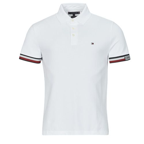 Polo uomo Tommy Hilfiger MONOTYPE FLAG CUFF SLIM FIT in bianco, elegante e di alta qualità. Perfetta per un look casual e raffinato, questa polo è ideale per ogni occasione. Acquista ora la tua polo Tommy Hilfiger e rendi il tuo stile unico con il suo design distintivo.