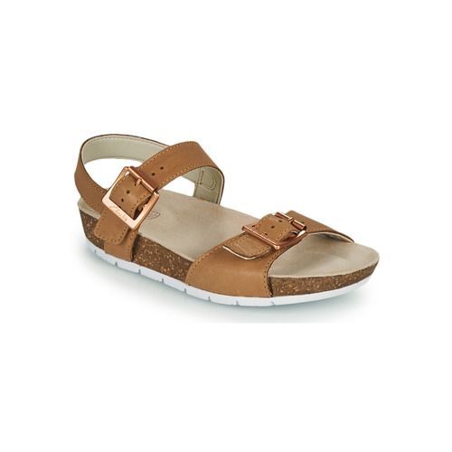 Sandali Clarks per bambina ragazza RIVER SAND K in marrone, eleganti e comodi, perfetti per l'estate. Design alla moda con suola antiscivolo, ideali per ogni occasione. Acquista ora i sandali Clarks per offrire comfort e stile ai tuoi bambini.