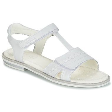 Sandali bambina ragazza Geox J S.GIGLIO A Bianco, eleganti e comodi, perfetti per l'estate. Realizzati con materiali di alta qualità, offrono supporto e traspirabilità. Ideali per le giornate di sole e per ogni occasione informale. Acquista ora i sandali Geox per garantire comfort e stile alla tua piccola.