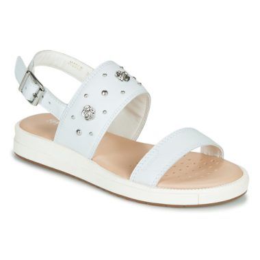Sandali Geox per bambina ragazza J SANDAL REBECCA GIR in Bianco, ideali per l'estate. Scarpe leggere e traspiranti, perfette per ogni occasione casual o da cerimonia. Design elegante e comodo, con suola antiscivolo, per garantire la massima sicurezza mentre si gioca all'aperto. Scopri il comfort dei sandali Geox, il regalo perfetto per le piccole stelle.