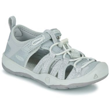 Sandali bambina ragazza Keen MOXIE SANDAL C in argento, ideali per l'estate. Comodi e resistenti, perfetti per le avventure all'aperto. Design accattivante e materiali di alta qualità per garantire comfort e stile. Scopri i sandali Keen per una calzata sicura e divertente.