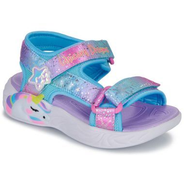 Sandali Skechers UNICORN DREAMS SANDAL blu per bambina/ragazza, con design vivace e accattivante, ideali per la stagione estiva. Comodi e leggeri, perfetti per giornate di gioco e avventure. Alta qualità Skechers, disponibili in varie taglie per un passo sicuro e alla moda. Acquista ora i sandali Skechers UNICORN DREAMS per aggiungere un tocco di magia al guardaroba delle tue piccole!