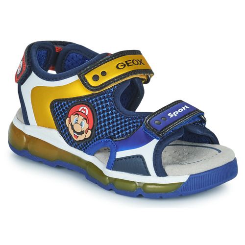 Sandali Geox per bambini ragazzi J SANDAL ANDROID BOY in blu, ideali per l'estate. Questi sandali leggeri e traspiranti offrono comfort e supporto, perfetti per le attività all'aperto. Realizzati con materiali di alta qualità, garantiscono resistenza e stile. Scegli i sandali Geox per un look alla moda e il massimo della comodità. Disponibili per acquisto online.