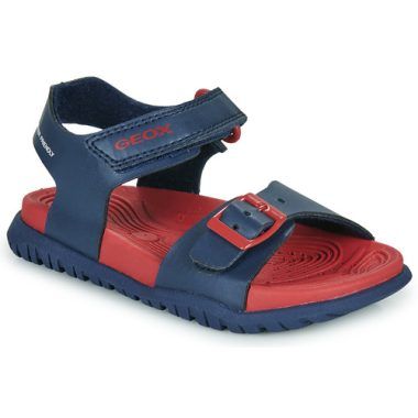 Sandali per bambini Geox J SANDAL FUSBETTO BO Marine, progettati per comfort e stile. Questi sandali boy-toy sono ideali per l'estate, con suola traspirante e resistente, perfetti per le avventure all'aperto. Acquista ora i sandali Geox per ragazzi e garantisci comodità e qualità durante ogni passo.