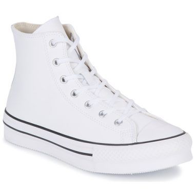 Scarpe bambina ragazza Converse Chuck Taylor All Star Eva Lift Leather Foundation Hi Bianco, eleganti e versatili, perfette per completare ogni outfit. Realizzate in pelle di alta qualità, offrono comfort e stile. Ideali per l'uso quotidiano e le occasioni speciali, queste scarpe sono un must-have per le giovani fashioniste.