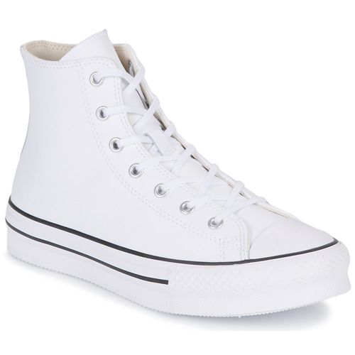 Scarpe bambina ragazza Converse Chuck Taylor All Star Eva Lift Leather Foundation Hi Bianco, eleganti e versatili, perfette per completare ogni outfit. Realizzate in pelle di alta qualità, offrono comfort e stile. Ideali per l'uso quotidiano e le occasioni speciali, queste scarpe sono un must-have per le giovani fashioniste.