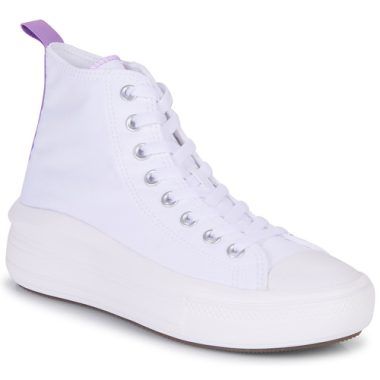 Scarpe bambini ragazza Converse Chuck Taylor All Star Move Platform Foundation Hi Bianco, stile alla moda e comfort. Sneakers alte in bianco, perfette per ogni occasione. Acquista ora per garantire un look trendy e versatile per le più giovani.