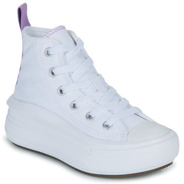 Scarpe bambina ragazza Converse Chuck Taylor All Star Move Platform Foundation Hi in bianco, ideali per un look trendy e casual. Perfette per ogni occasione, questi sneakers offrono comfort e stile senza tempo. Acquista ora per un outfit alla moda!