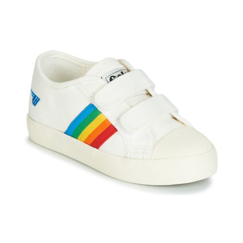 Scarpe bambina ragazza Gola COASTER RAINBOW VELCRO Bianco, perfette per il comfort e lo stile quotidiano. Design colorato e vivace ideale per l'estate, con chiusura in velcro per una vestibilità facile e veloce. Ideali per attività all'aperto e casual. Scopri la collezione Gola per un look alla moda.