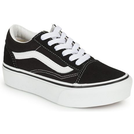 Scarpe bambina ragazza Vans UY Old Skool Platform Nero, sneakers alla moda con suola platform, design elegante e comfort ottimale, perfette per ogni occasione. Acquista ora le Vans per un look trendy e originale!
