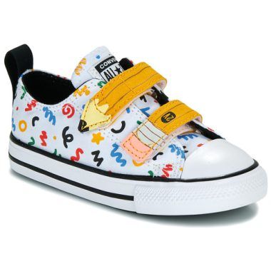 Scarpe bambino ragazzo Converse CHUCK TAYLOR ALL STAR EASY-ON DOODLES Bianco, perfette per ogni occasione. Design accattivante con dettagli doodle, queste scarpe offrono comfort e stile. Ideali per bambini attivi, sono facili da indossare grazie al design Easy-On. Scopri la qualità e la moda delle scarpe Converse per un look alla moda e pratico.