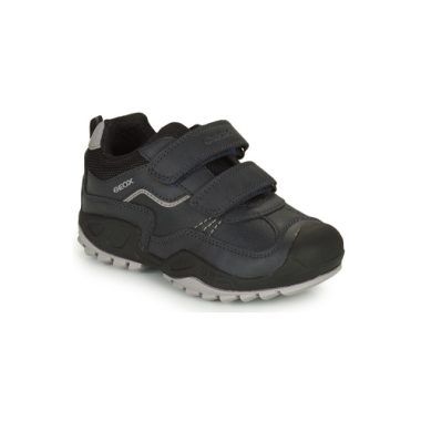 Scarpe Geox per bambini ragazzo J NEW SAVAGE BOY in nero, ideali per comfort e stile. Queste scarpe sportive offrono traspirabilità e supporto, perfette per le attività all'aperto. Scegli la qualità Geox per il tuo bambino.