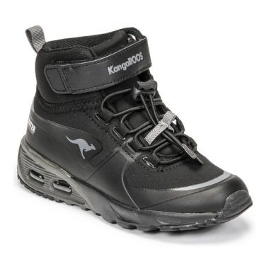 Scarpe Kangaroos KX-HYDRO per bambini e ragazzi, di colore nero, ideali per attività all'aperto e uso quotidiano. Design moderno e confortevole, realizzate per garantire supporto e resistenza. Acquista ora le Kangaroos Scarpe bambino ragazzo KX-HYDRO Nero per stile e praticità!