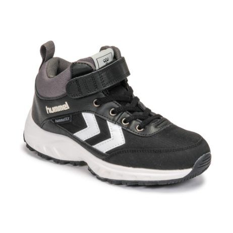 Scarpe bambine ragazzo Hummel ROOT TEX JR Nero, elegante calzatura in nero, ideale per ogni attività all'aperto. Design moderno e comodo, perfette per sport e tempo libero. Materiali resistenti per garantire durabilità e stile. Acquista le Hummel ROOT TEX JR per un look trendy e funzionale!