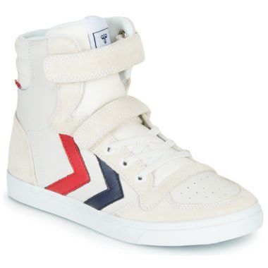 Scarpe bambino ragazzo hummel SLIMMER STADIL LEATHER HIGH JR Bianco, scarpe alta in pelle per bambini, stile sportivo e urbano, comfort e resistenza per l'uso quotidiano. Ideali per attività all'aperto e per completare look casual.