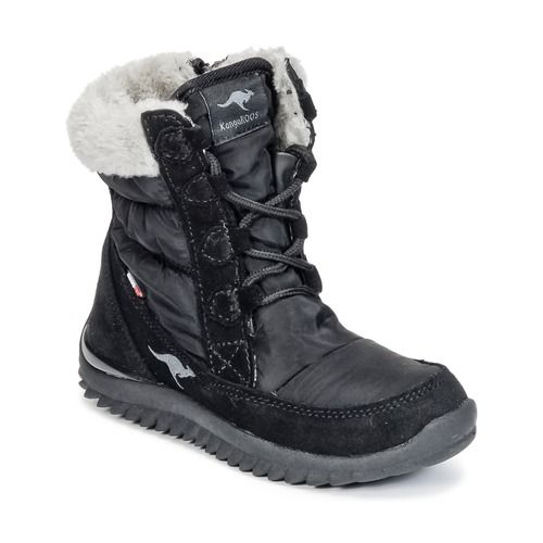 Scarpe da neve bambina ragazza Kangaroos CUPY JUNIOR in nero, ideali per affrontare l'inverno con stile e comfort. Design alla moda e materiali di alta qualità per garantire calore e protezione. Perfette per le avventure sulla neve e per l'uso quotidiano.