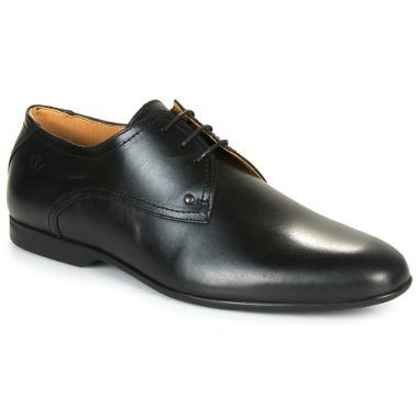Scarpe derby uomo Carlington EMILAN in pelle nera, eleganti e versatili, ideali per occasioni formali e casual. Comfort e stile uniti in un design raffinato.