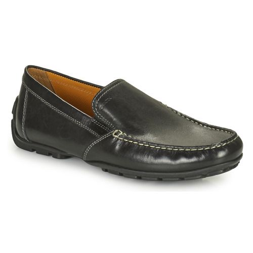 Mocassini uomo Geox MONET in nylon nero, eleganti e versatili, ideali per ogni occasione. Comfort e stile unici per un look raffinato. Scarpe Geox per uomini moderni.