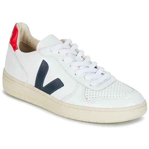 Sneakers Uomo Veja V-10 Bianco, scarpe casual eleganti in pelle vegana, design sostenibile, soletta in gomma riciclata, ideale per il tuo stile quotidiano. Acquista ora le Veja V-10 per un look moderno e ecologico.