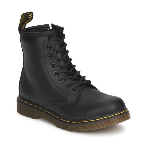 Stivaletti Dr. Martens per bambino e ragazzo modello JR BLACK SOFTY T in colorazione nera, realizzati con materiali di alta qualità per una resistenza ottimale. Design iconico con suola in gomma e lacci, perfetti per ogni occasione. Acquista ora gli stivaletti Dr. Martens per il tuo stile unico e alla moda!