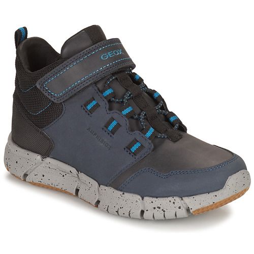 Stivaletti bambino ragazzo Geox FLEXYPER ABX Blu, comodi e impermeabili, ideali per le attività all'aperto. Design moderno e suola antiscivolo per una buona stabilità. Perfetti per la stagione invernale, disponibili in diverse taglie. Acquista ora per garantire il comfort e la protezione dei piedi del tuo bambino!